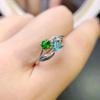 BELLA BOX Retro Feather Imitation Natural Tourmaline Inlaid Blue-green Zircon Ring Suitable For Women's Daily Party Fashion Jewelry