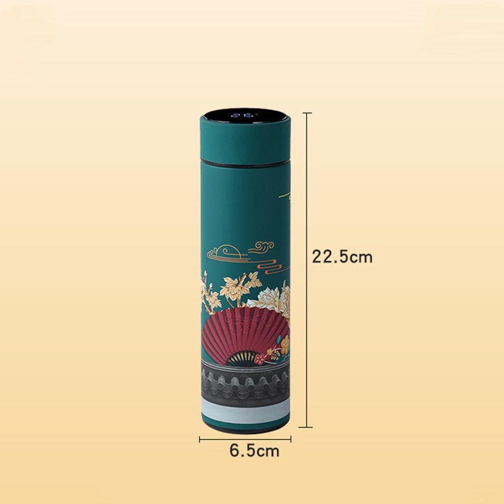 Lag rustfritt stål digital kinesisk stil vannflaske termoskopp kaffeglass vakuumkolbe