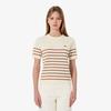 [lacoste] Women's Striped Short-Sleeve Sweater AF415E-56G056