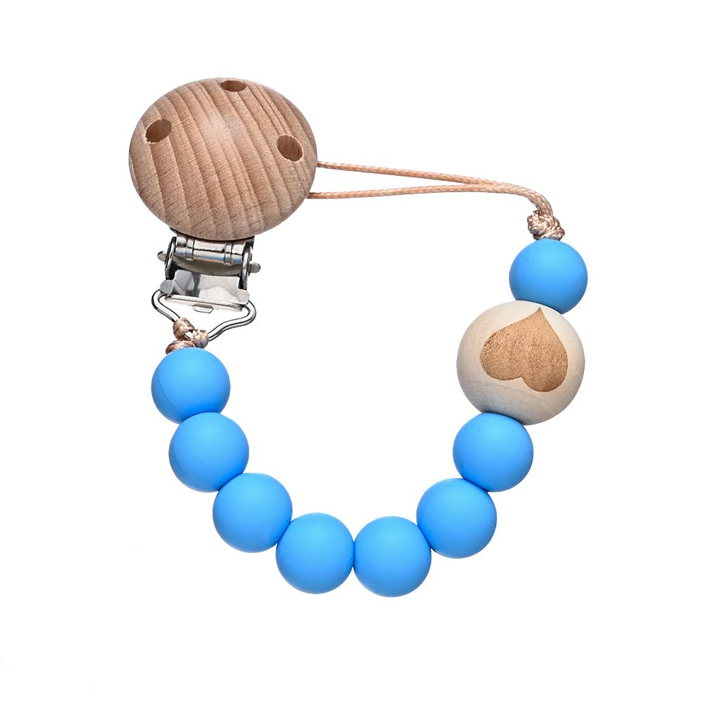 Chew Toys Shower Gift New Baby Pacifier Chain Clips Wood Pentagram Teether  Silicone Round Beads Teething Chain For Care Soother