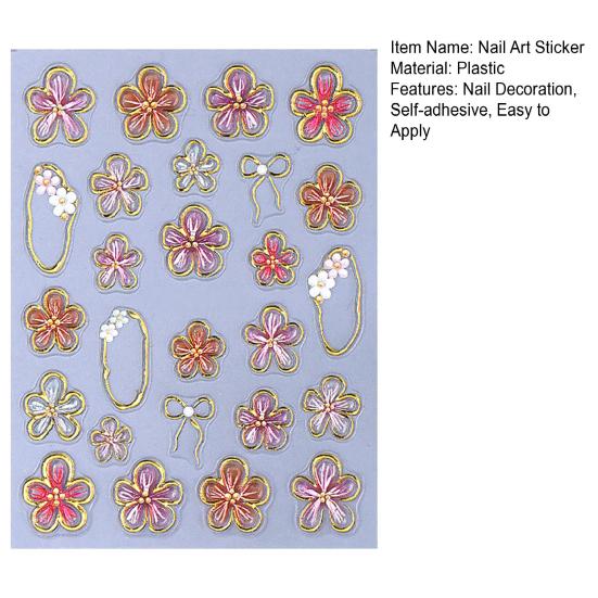 5D Embossed Flower Nail Stickers Self-Adhesive DIY Spring Summer Floral Nail Art Decals