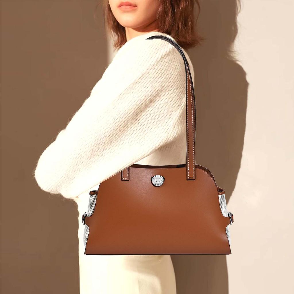 2025 Women's High-End Cowhide Dumpling Bag - Versatile Solid Color Shoulder Bag