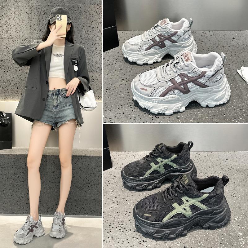 Platform dad shoes women's 2025 new autumn small inner height increase women's shoes versatile autumn and winter casual sports shoes