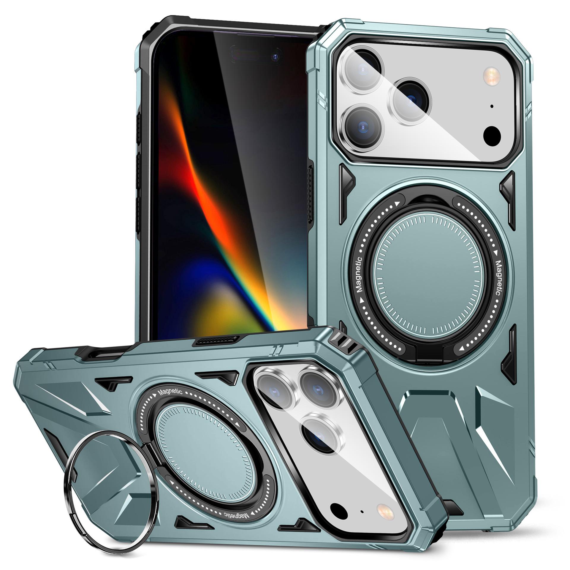 

New Product for IPhone17 Mobile Phone Case, Magnetic Rotating Stand, Two-in-one Anti-fall Mobile Phone Protection For iPhone 17 Pro Max