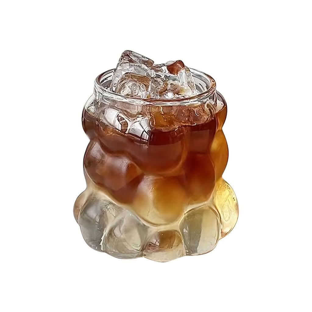 1PC - Irregular High Appearance Grape Shaped Glass Cup with Handle Circle Cup Glass Milk Coffee Cup Juice Beverage Cup