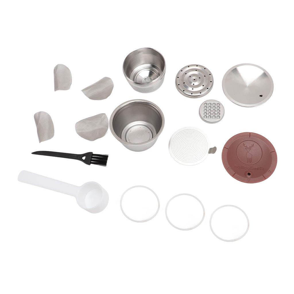 Stainless Steel Coffee Capsule Easy to Clean Silicone Lid Portable Multifunctional for Home Office