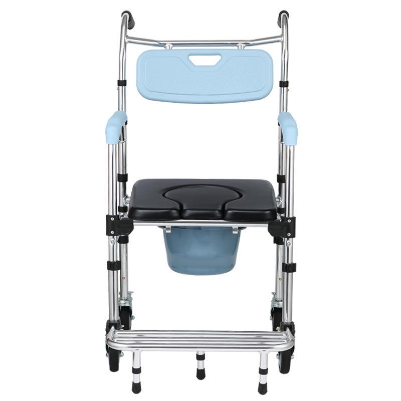 Multi-functional Aluminum Alloy Elderly Shower & Toilet Wheelchair with Armrests & Wheels