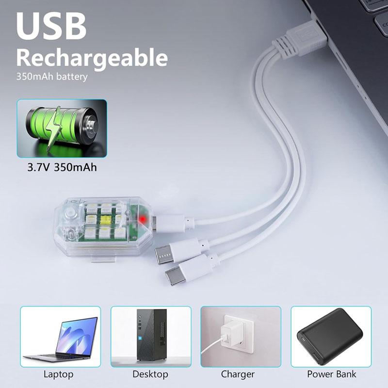 4PCS Wireless LED Drone Strobe Light for Motorcycle Car Bike Remote Control Anti-collision Warning Light Signal Light 7Colors