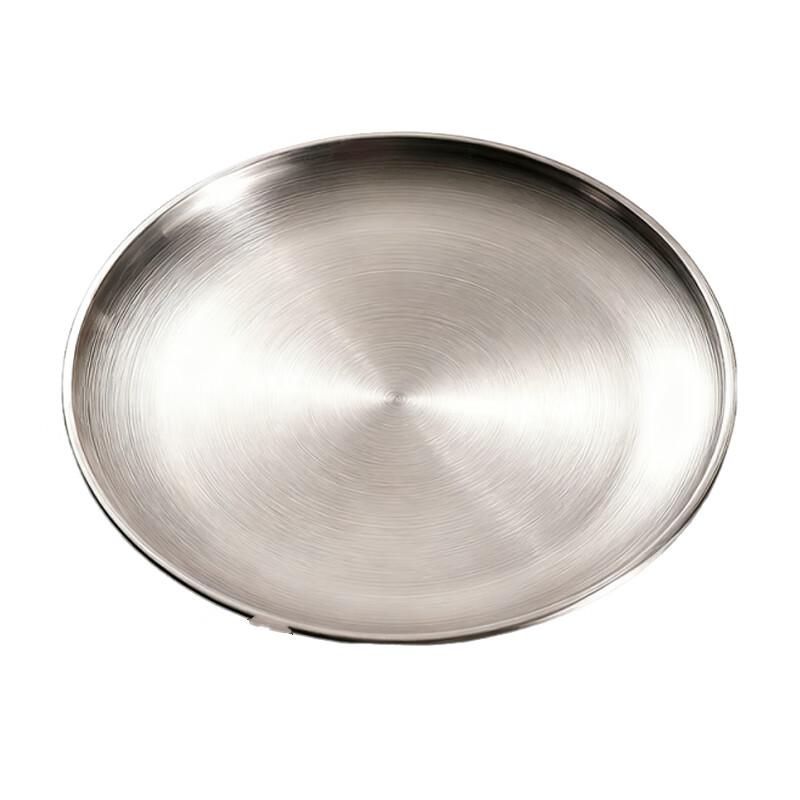 Korean Style Stainless Steel Round Serving Plate