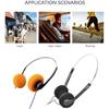 Orange Retro Over-Ear Headphone, Vintage Feelings Underwire Headphone, Retro Lightweight Earphones, Hi-Fi Stereo Earphone Headset, for Most Mobile