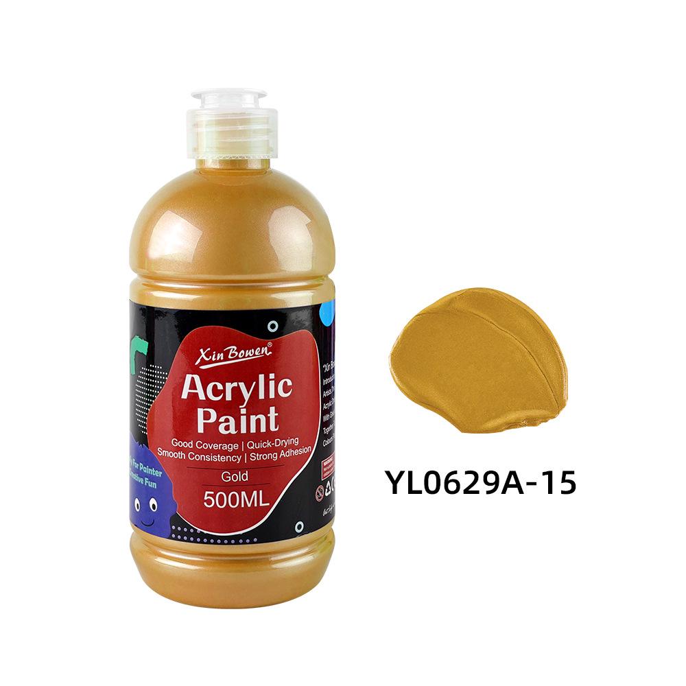 Acrylic Paint Set - 12 Colors, 500ml, Waterproof, Ideal for Art Students and DIY Projects