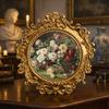 Vintage Rahmen Runder Rahmen für Bild Geprägter Halter Elegant Tisch Wand Hängende Dekoration Kleine Antike Verzierter Goldener Rahmen Geschenk