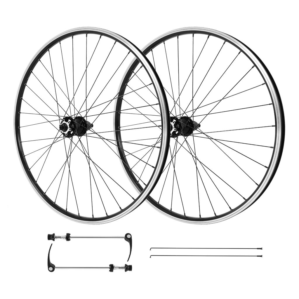 Mountain Bike Wheelset 29 Inch, Aluminum Alloy Rim Disc Brake MTB Wheelset, Quick Release Front Rear Wheels Black Bike Wheels