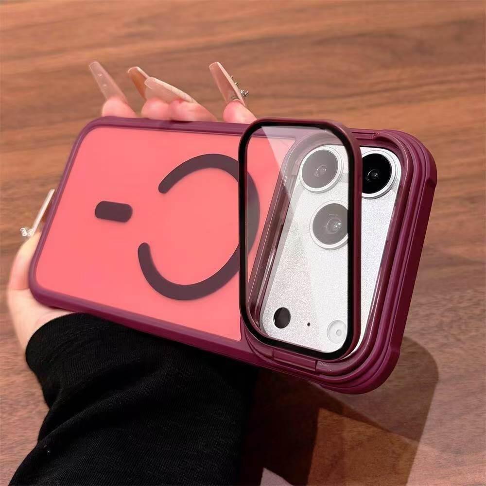 

For Magsafe Magnetic Bracket Shockproof Case For iPhone 17 16 15 14 13 Pro Max 17Pro Camera Lens Protection Stand Holder Cover iPhone17