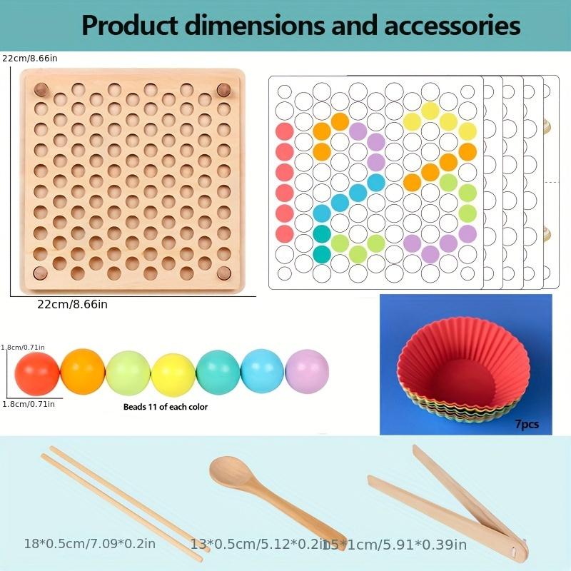 Educational Wooden Bean Counting Game Set Colorful Bead Finger Training, Counting Practice, and Math Skills Development, Counting Game