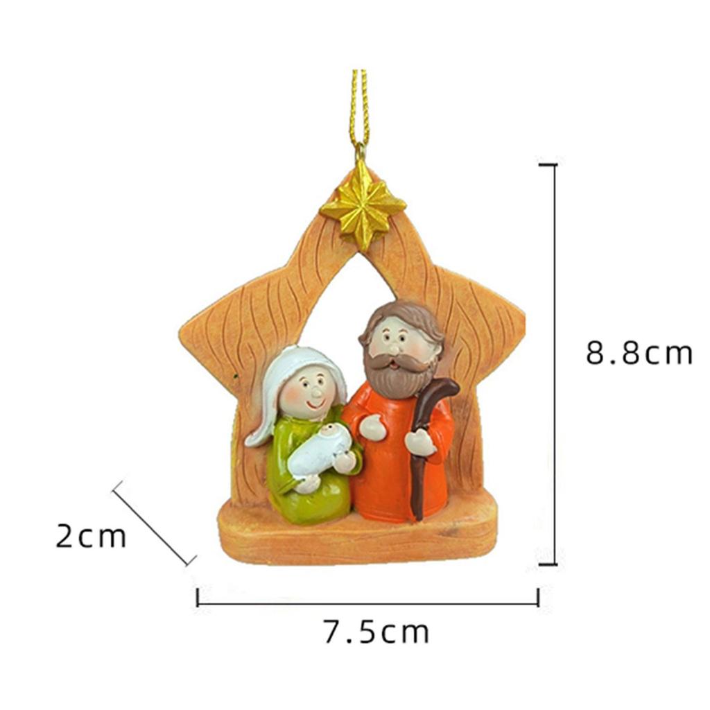 Christmas Nativity Scene Pendant Versatile Accessory Christmas Hanging Ornament for Xmas Home Party Supplies Festival Indoor