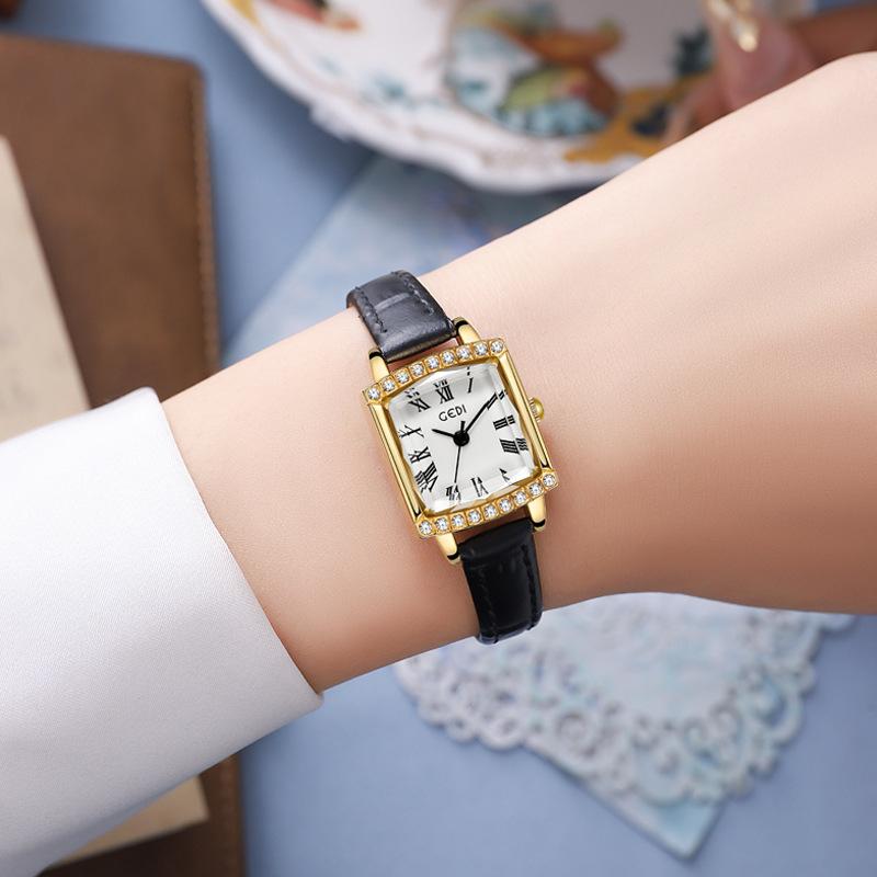 Light Luxury High-End Women'S Watch Niche High-Value Square Plate Watch Women'S Medieval Quartz Watch
