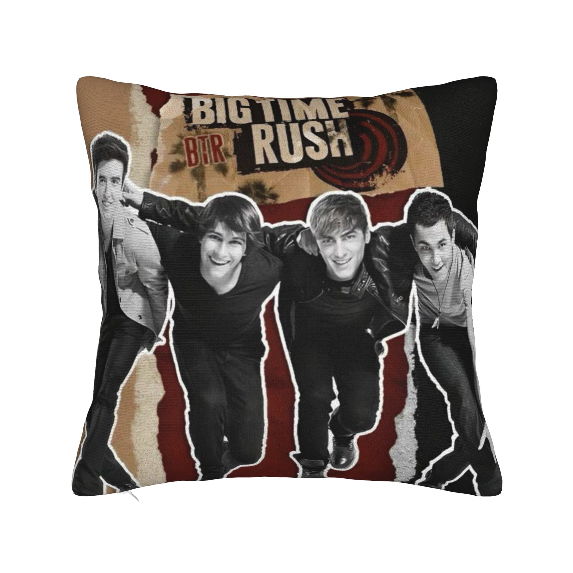 

Big Time Rush Band Boy Music Pillowcases Printing Cushion Cover Decoration Tour Pillow Case Cover Bedroom Multi Size 12x12Inch