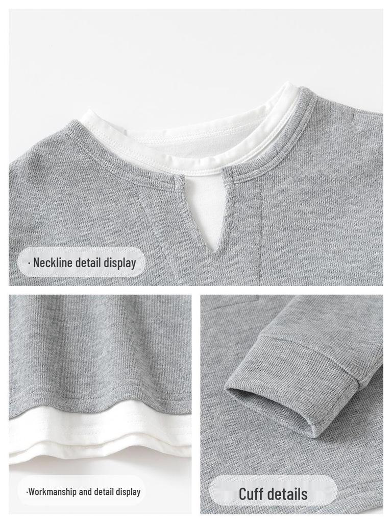 Boys' Spring Two-Piece Outfit: Hoodie and Long Pants Set for Kids