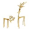 Minimalist Reindeer Statue Artistic Alloy Deer Sculpture Modern Abstract Golden Reindeer Ornament for Christmas