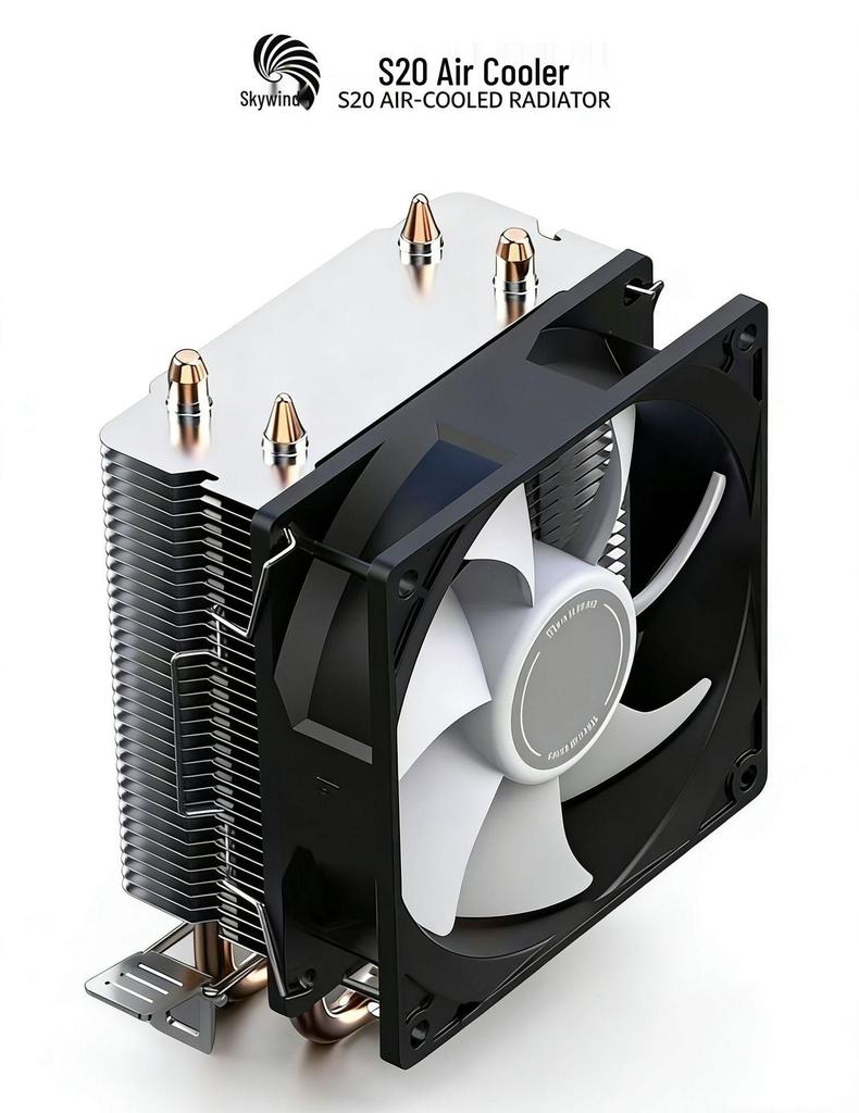 Tianji Feng S20 Colorful Light CPU Cooler, 2 Heatpipes, 115X/17XX/1366 Multi-Platform Compatibility