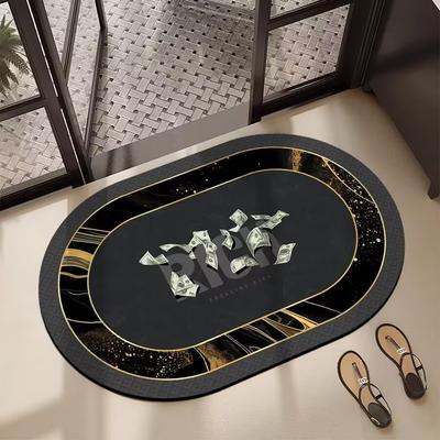 Bathroom Floor Mat Oval Water Absorption and Dirt Resistant Bathroom Foot Mat Diatom Mud Soft Pad Anti Slip Foot Mat