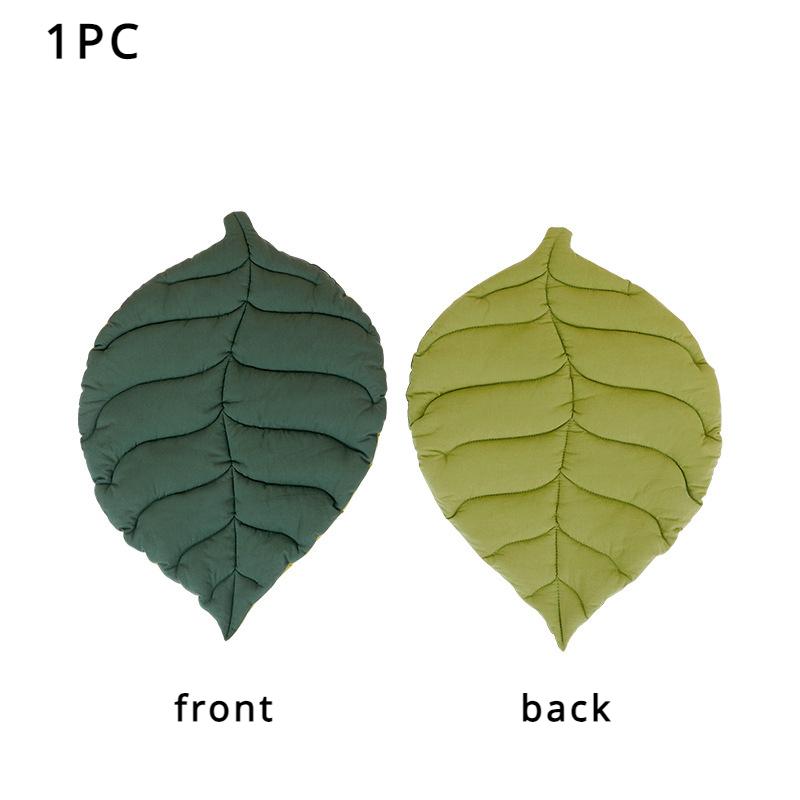 

1шт коврик для кровати для кошек, мягкий хлопковый коврик в форме листа для котят, кошек, щенков, одеяло для сна, домашние питомцы, двухсторонние коврики для пола, моющиеся 1PC зелёный