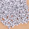 Square Acrylic A-Z English Letter Beads (6mm/7mm/8mm/10mm) for Jewelry Making
