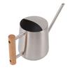 Watering Can 900ml Stainless Steel Long Spout Wooden Handle Elegant Flower Watering Pot for Garden