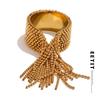 Eetit Statement Stainless Steel Chain Tassel Finger Ring Adjustable 18K PVD Plated High Quality Charm Stylish Golden Jewelry