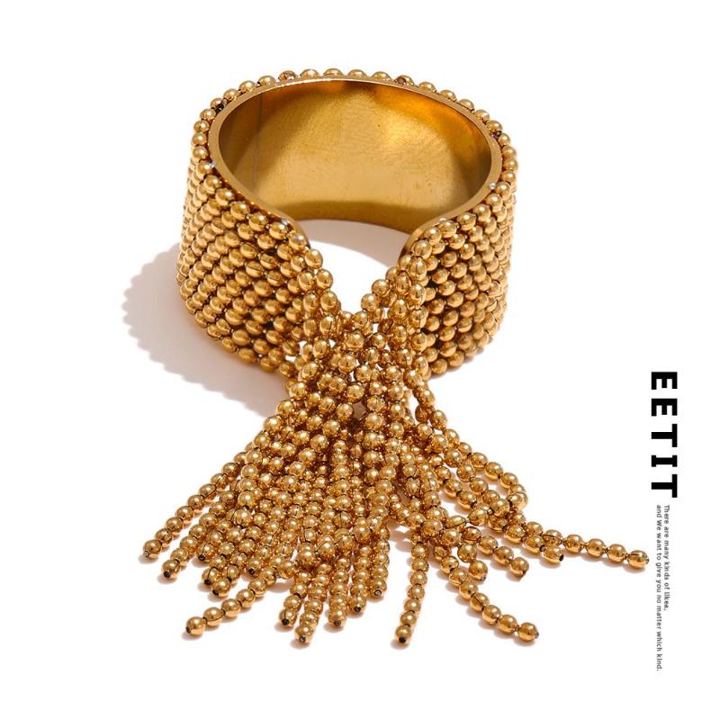 Eetit Statement Stainless Steel Chain Tassel Finger Ring Adjustable 18K PVD Plated High Quality Charm Stylish Golden Jewelry