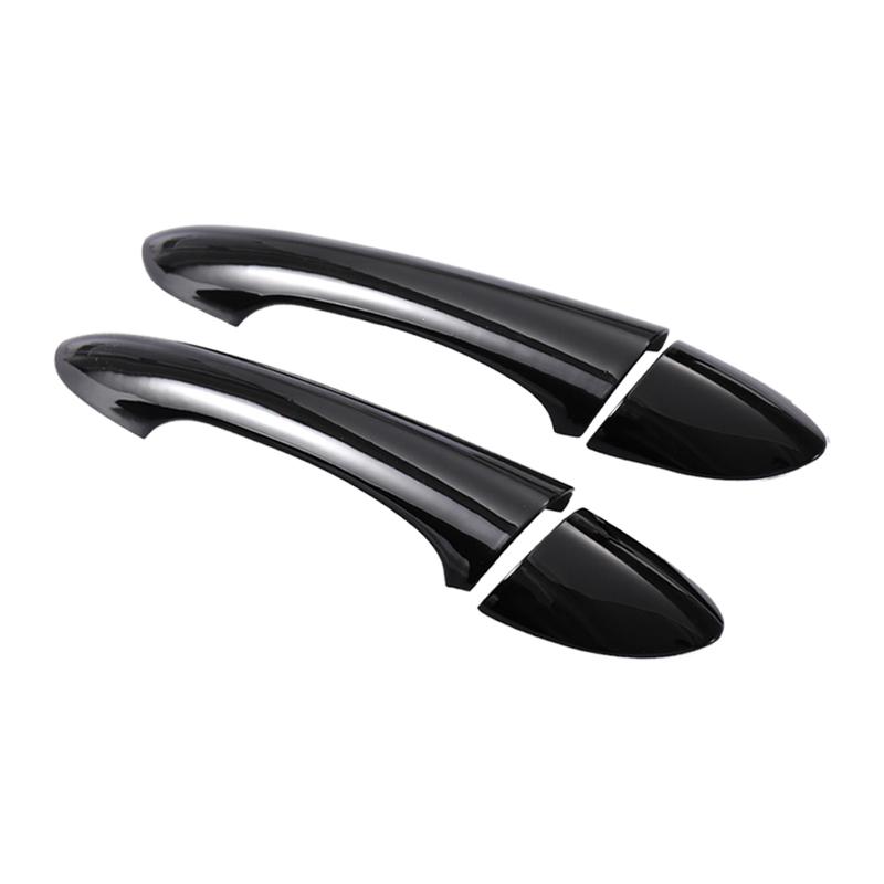 1 Set Black ABS Car Exterior Door Handle Covers Trims with Smart Key Hole Fit for Hyundai Sonata 2011 2012 2013 2014