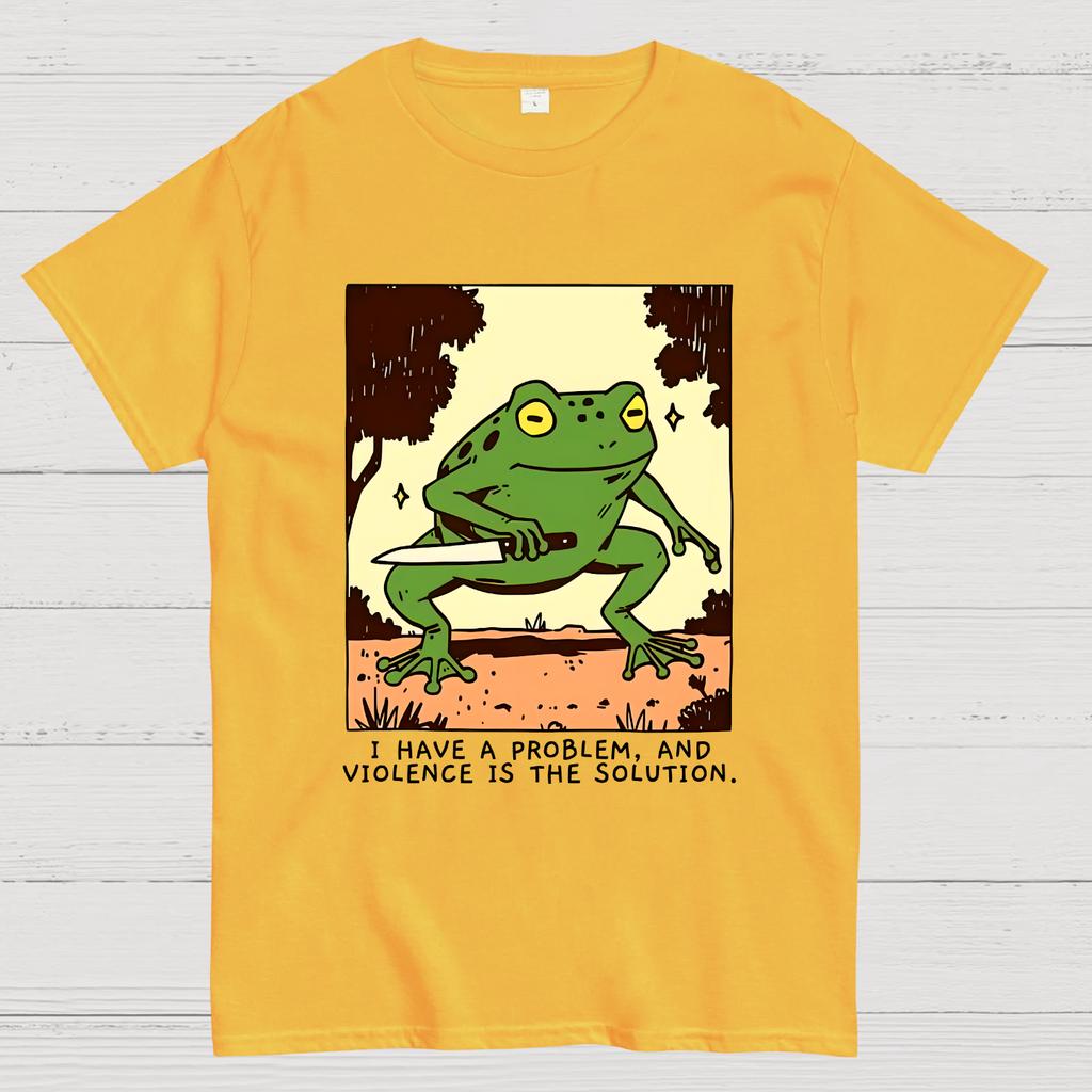 Frog Violence Cotton Summer Casual Cool Loose T-Shirt