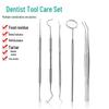 Dentist Tools Set: Stainless Steel Double-Ended Probe, Mouth Mirror, and Teeth Cleaning Kit