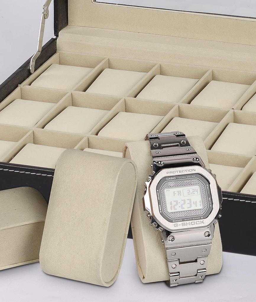 QuiExact Watch Storage Case with Clear Watch Collection Watch Watch and Accessory PU Christmas Gift Window, Box, Case, Storage, Box, Storage, Leather,