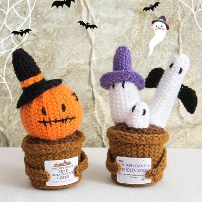 Háčkované dekorace Rostlinné ozdoby na Halloween Ručně vyráběné přízové ozdoby