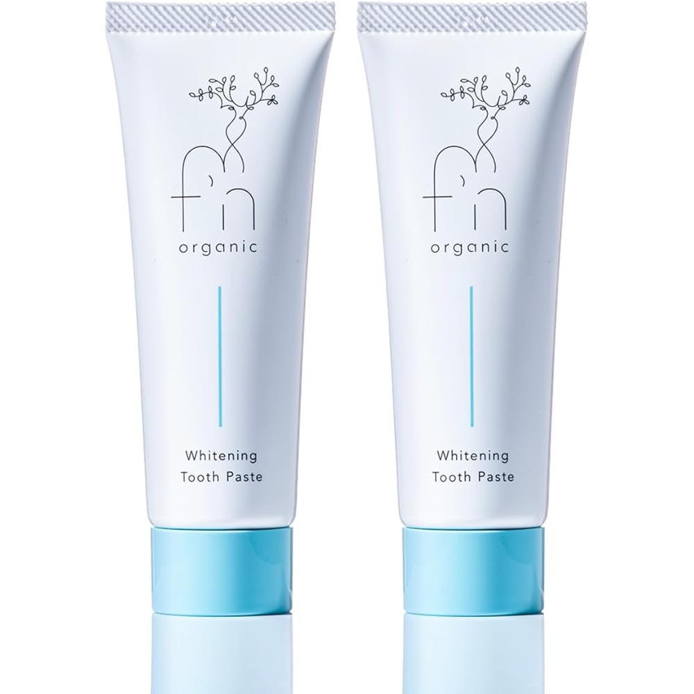 Fan Organic Whitening Toothpaste Gel Mint 2-Pack Fluoride-Free Non-Abrasive Oral Care