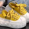 Fashion Big Head Lace-up Muffin Thick-bottomed Bag Head Half Slippers Women's Versatile Small Man Increases Height Two Wear Cool Slippers