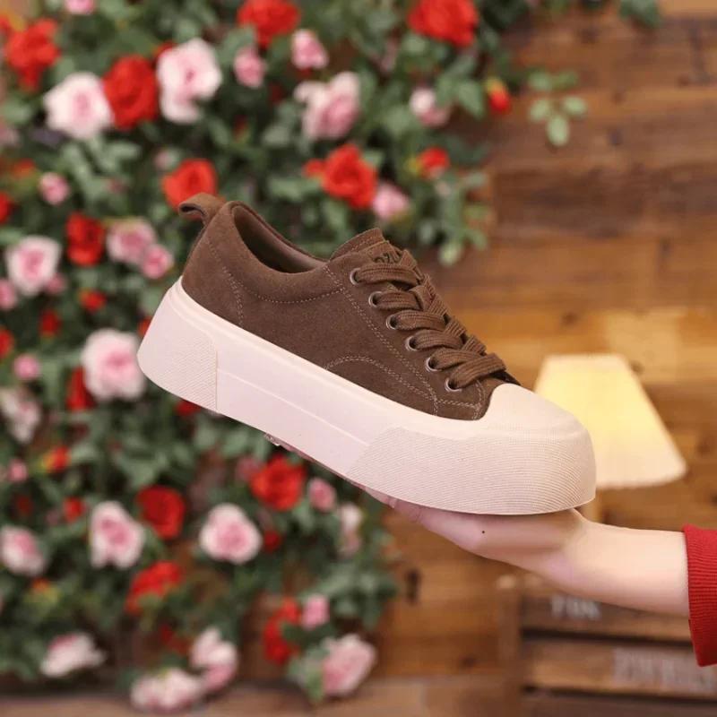 

Платформа Женские Кроссовки Леопард Дизайнерские Балетки Повседневная Обувь Шнуровка Беговые Спортивные Туфли Тренд 2025 Осень Ходьба Mujer Zapatos 40 коричневый