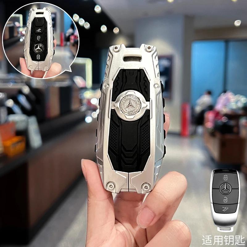 Carbon Fiber Key Fob Cover for Benz Key Case Protector Shell for Benz A-B-C Class S-Class G-Class E-Class CLA GLB CLS GLE GLC FF2