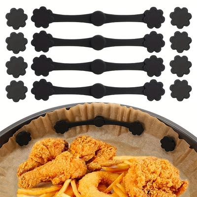 6 Air Fryer Magnets for Parchment Magnets Silicone Buckle Air Fryer Accessories for Securely Fixing Lock Wire Single Use