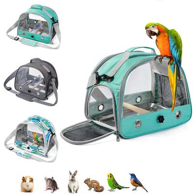 Portable Parrot Carrier Bag Bird Backpack with Perch for Birds Cage Side Window Foldable Samll Pet Travel Cage Bird Supplies