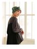 MY Medical Care Cat One Size Fits for Hair Loss [KISS LIFE] Hat, Hat, Women's, Cute, Stylish, 100% Cotton, Pattern, All, Cancer, Chemotherapy, (Green)