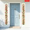 2D Flat, 2D Flat, 2D Flat Banner, 2pcs Spring Blooming Tulip Narcissus Bird Vertical Door Banner, Relief Realistic Floral Front Door Porch Decoration,