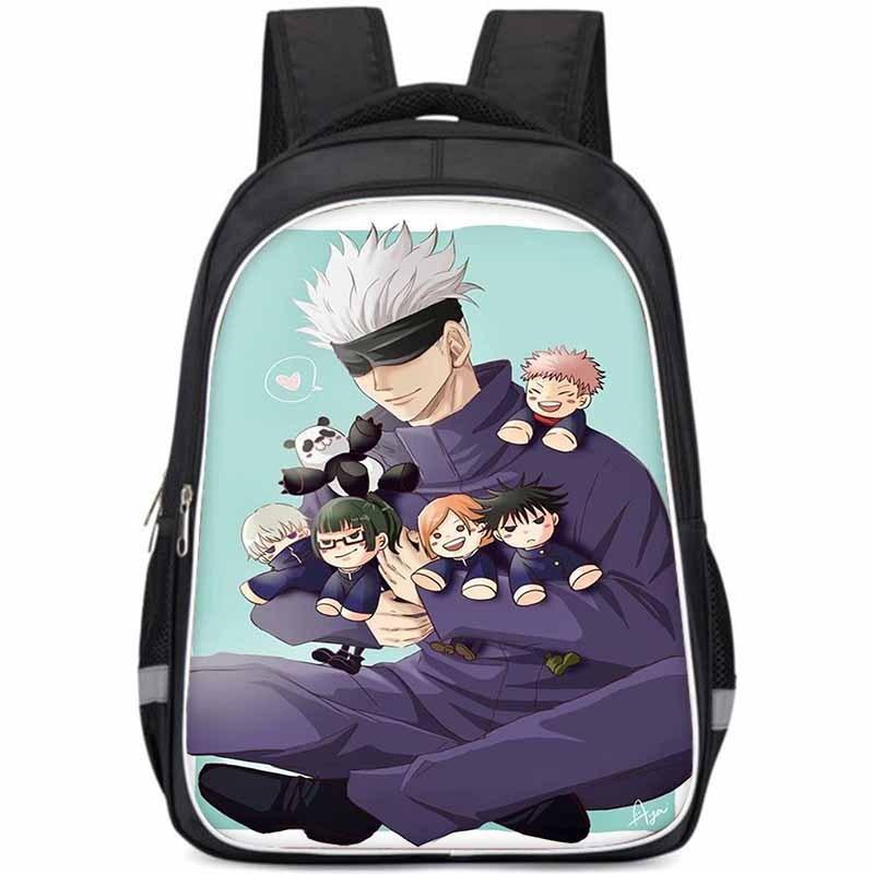 Spacious Jujutsu Kaisen Backpack For Kids With Lightweight Oxford Fabric