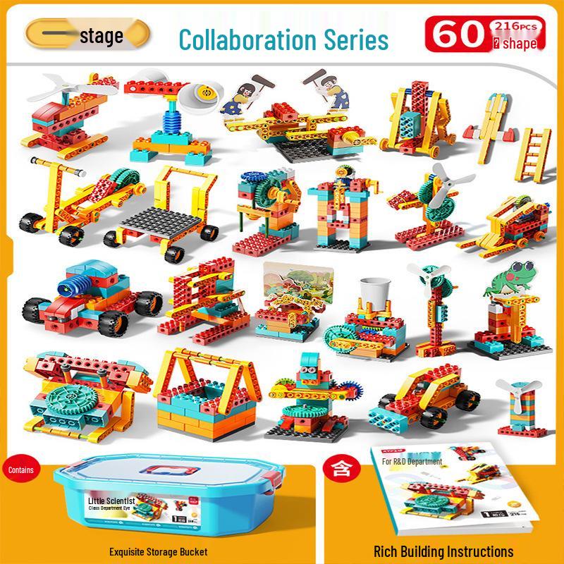 Feile Large Particle Gear Linkage Motor Remote Control Building Blocks for STEM Education