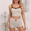 Europäisches & Amerikanisches Sommer Damen Sexy Lässiges Pyjama-Set - Weste & Shorts