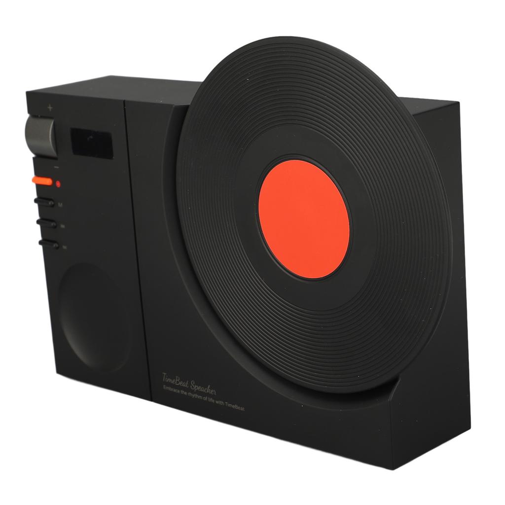 Vintage   Record Player     Speaker USB Rechargeable Old Fashioned Portable Wireless Speaker with Time Display