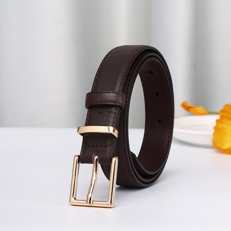 Light Luxury Simple Trend Fashion Versatile Leather Pin Buckle First Layer Cowhide High-End Women'S Belt Casual Pants Belt
