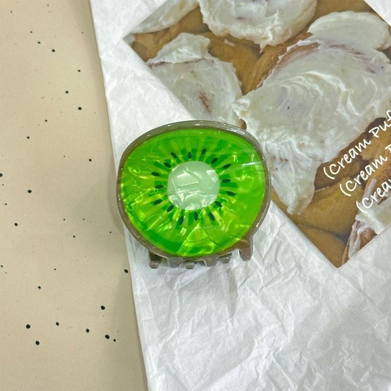 Slip proof Hair Clips Acrylic  Half Up Hair Accessories With Fruit Theme For Sports Travel Daily Use